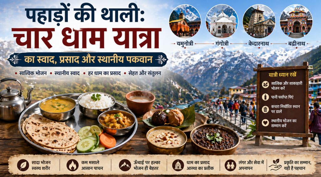 चार धाम यात्रा का भोजन प्रसाद और स्थानीय पकवान पहाड़ी थाली उत्तराखंड सात्त्विक खाना