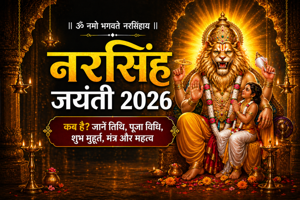 Lord Narasimha image for Narasimha Jayanti 2026 festival पूजा