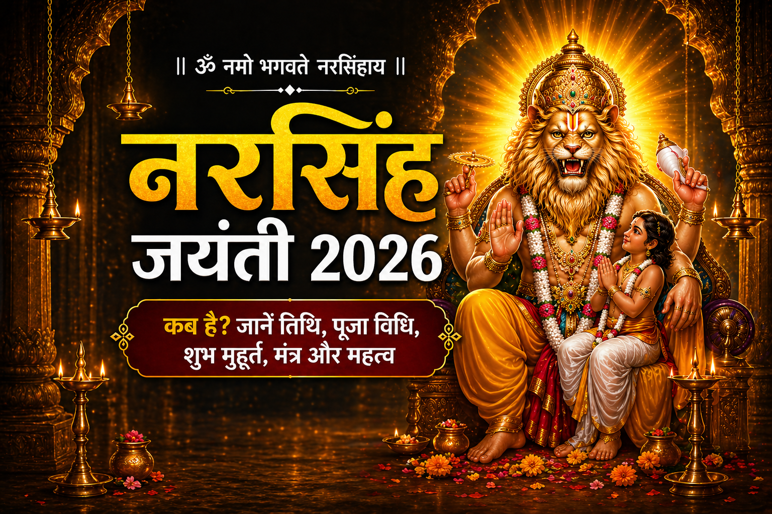 Lord Narasimha image for Narasimha Jayanti 2026 festival पूजा